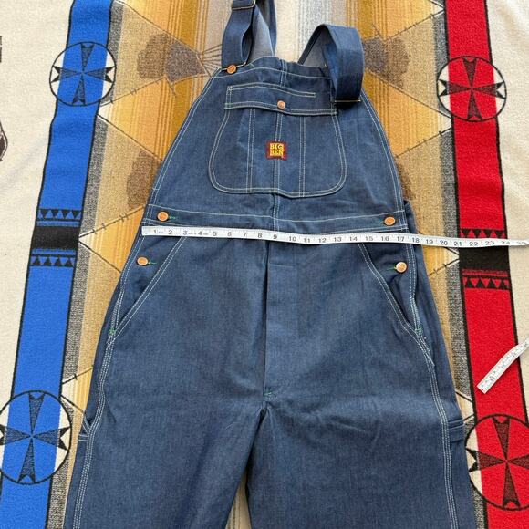 Vintage 90s Big Ben Denim Overalls Size 34x32 Work Farm Farming Outdoor - Picture 8 of 9